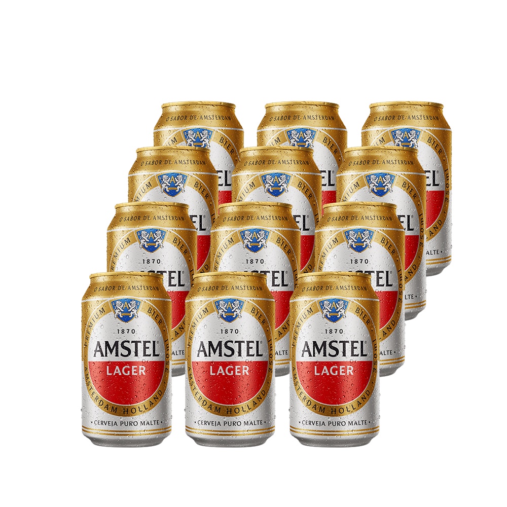 Cerveja AMSTEL Lager Lata 350ml Caixa 12 Unidades Pão 53 OFF