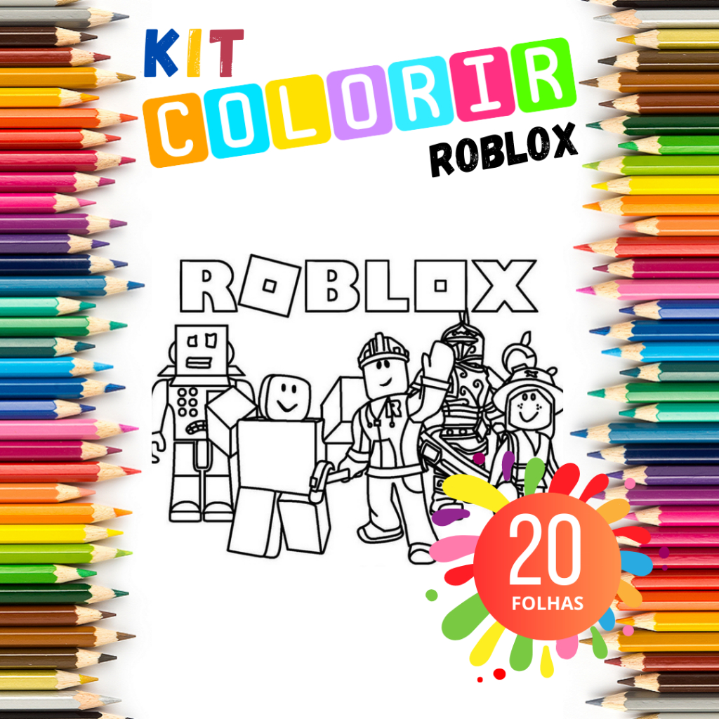 KIT 20 DESENHOS ROBLOX PARA COLORIR PINTAR EM FOLHA SULFITE Sinta A