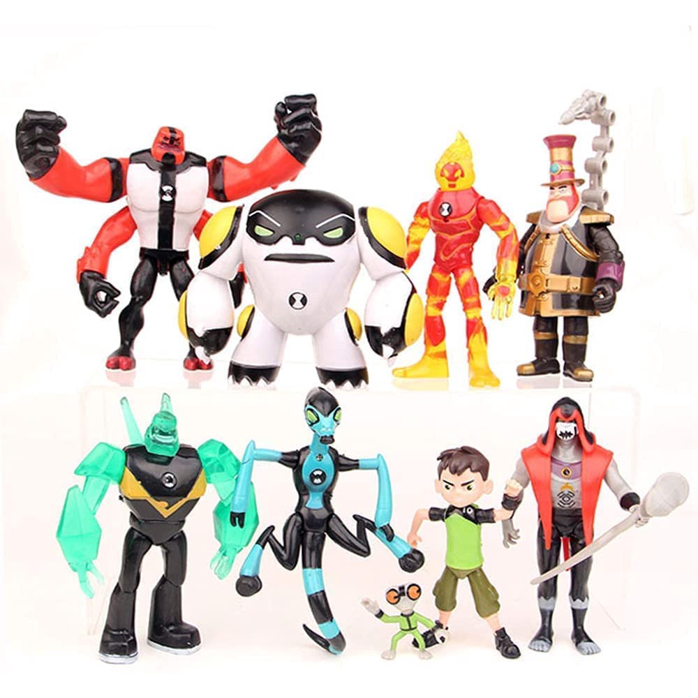 Ben 10 Figuras De Ação 9 Peças Ben10 Estatueta Conjunto Inclui Quatro Braços  Cinza Fosco Kineceleran Diamondhead Tennyson | Shopee Brasil