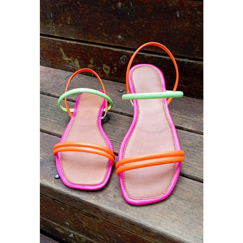 Sandalias store rasteiras neon