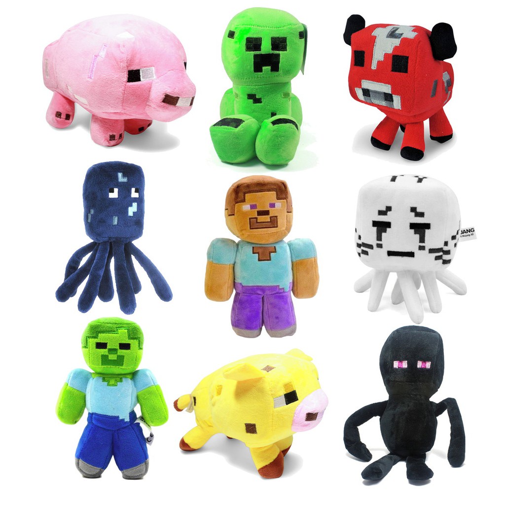 Enderman Creeper Steve Zumbi Porco Boneco Pelucia Minecraft