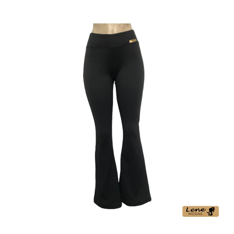 Calça flare malha store crepe