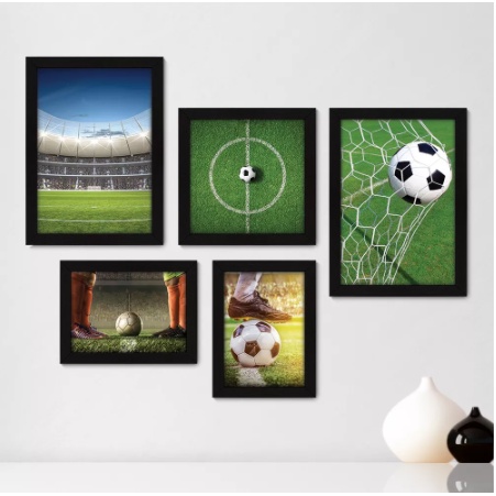 Kit Com 5 Quadros Decorativos - Xadrez - Xeque-mate - Tabuleiro - Esporte  Visu = 11