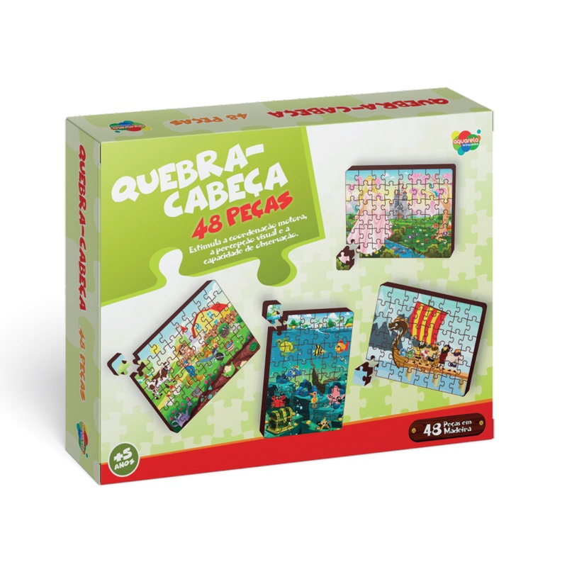 Jogo Quebra-cabeça 72 peças Mágico de Oz Aquarela Brinquedos - Magazine  Stock