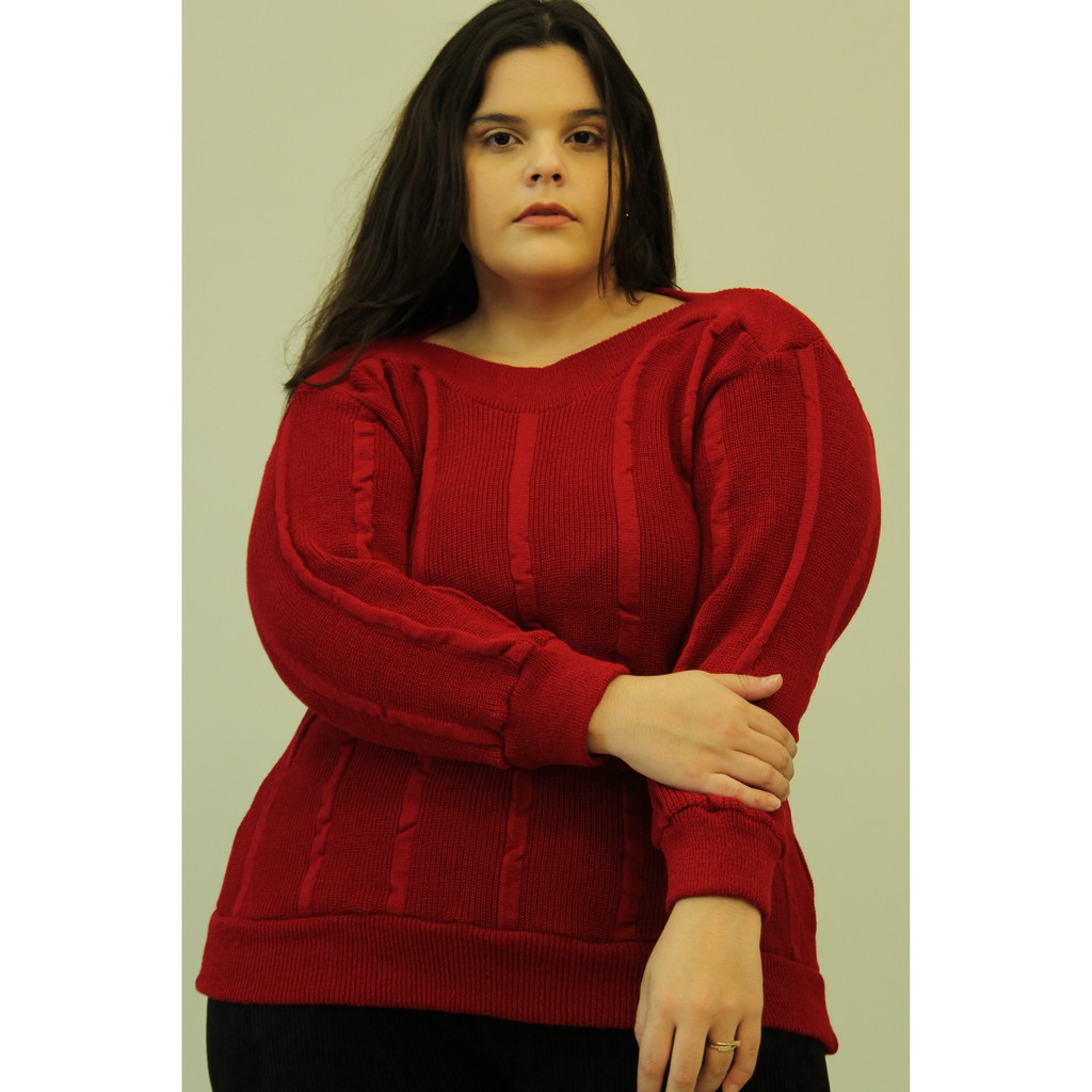 Blusa de trico hot sale feminina plus size