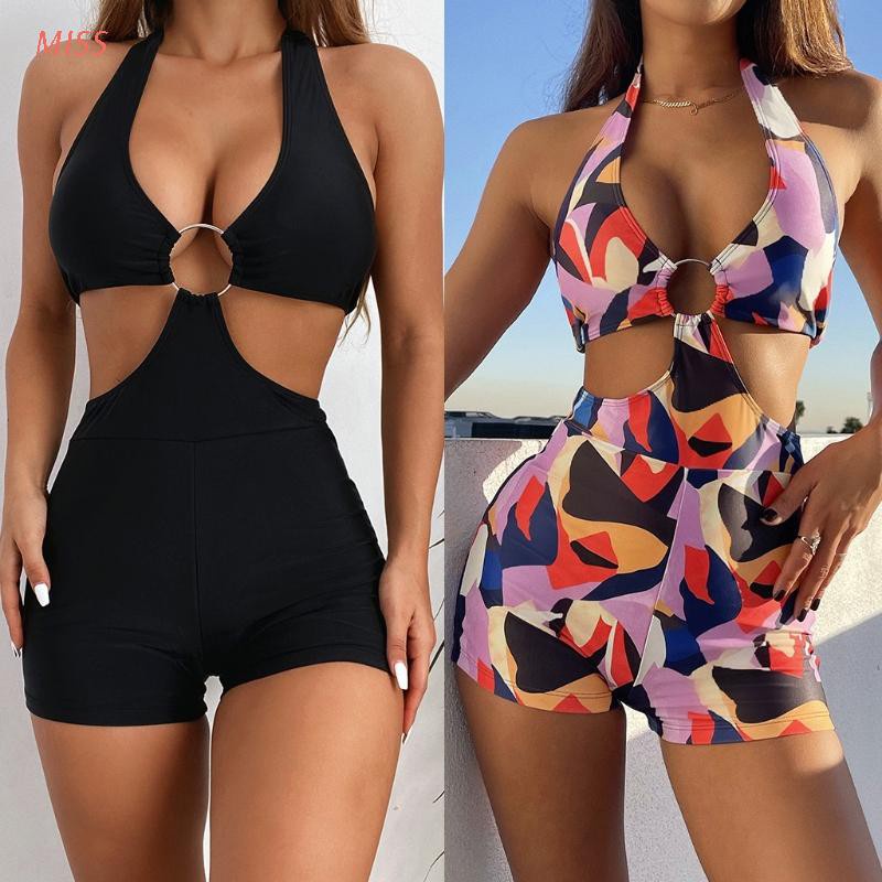 Miss Maiô / Traje De Banho Feminino Sexy Peça Única / Shorts Monokini  Boyleg