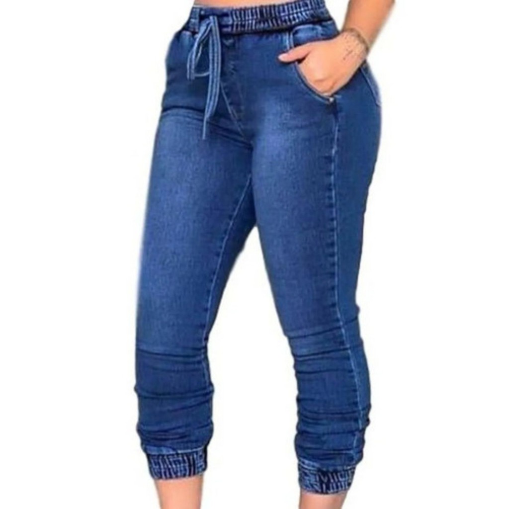 Calça jogger azul store feminina