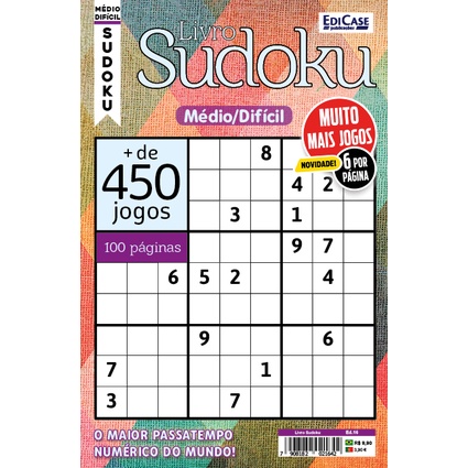 3 Livros Sudoku Só Números Grandes Médio/difícil