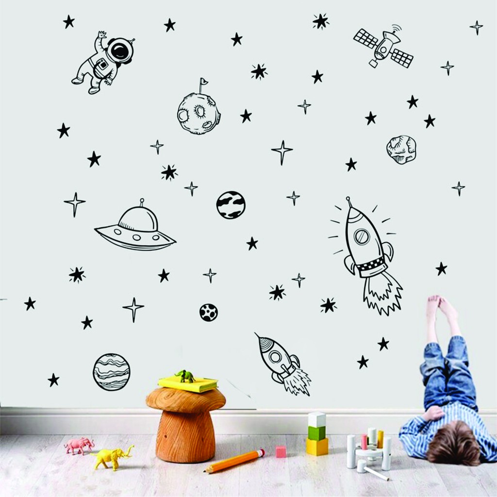 Papel de parede adesivo astronauta no espaço