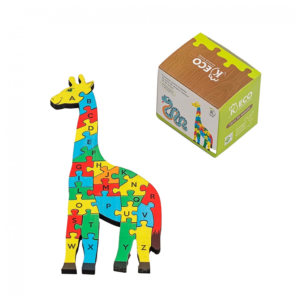 Familia Girafa Quebra-cabeça de Madeira - Hd Meu Estilo ®