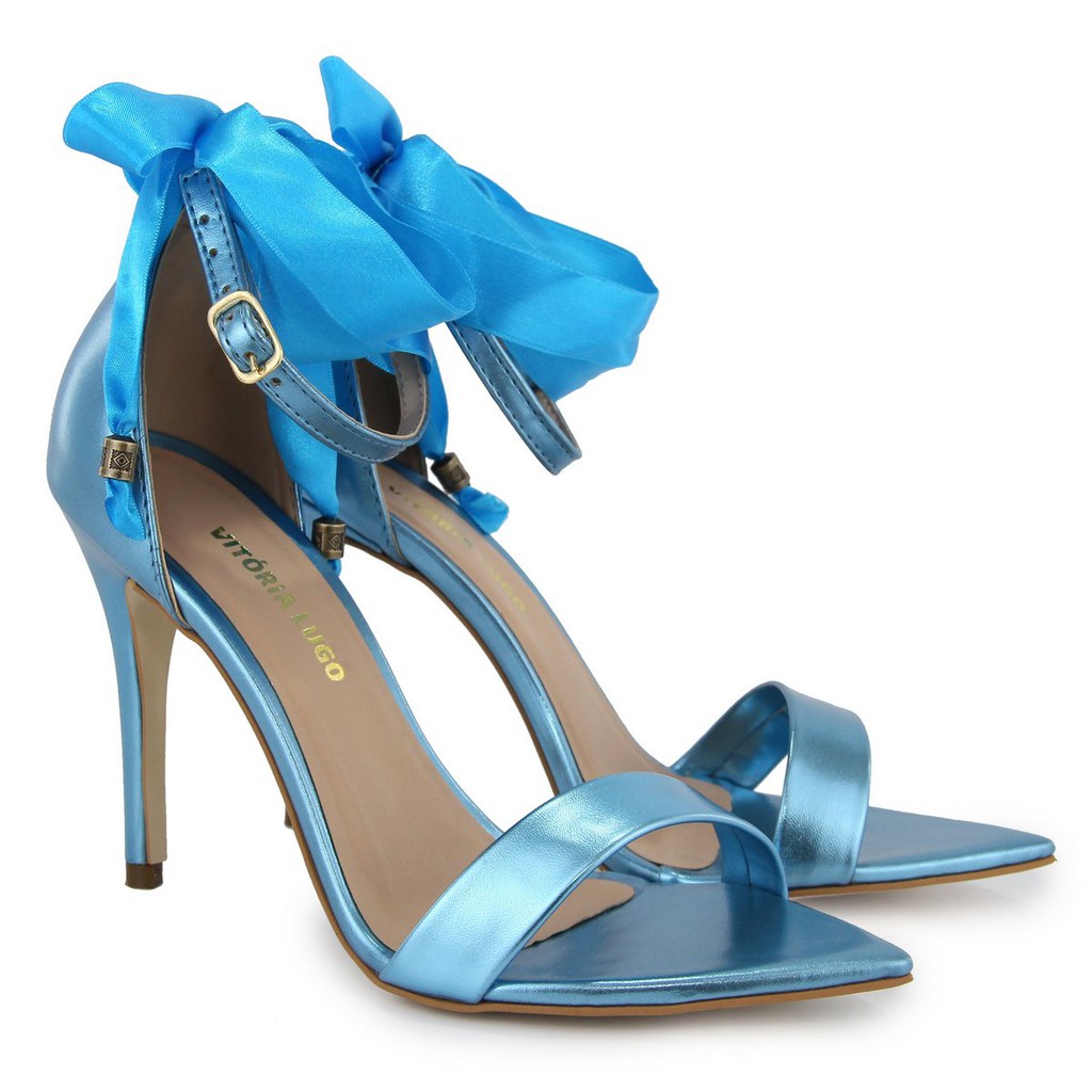 Sandalia salto alto store azul