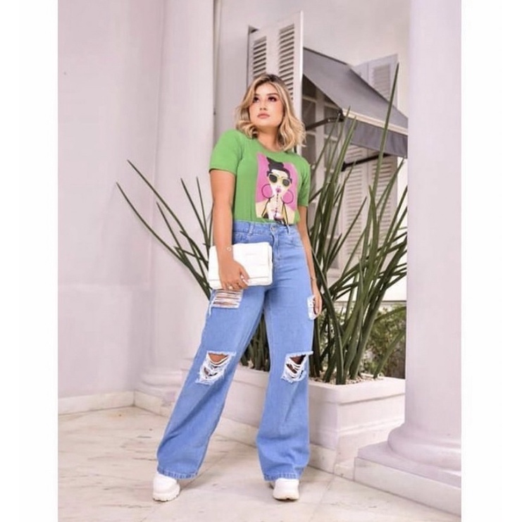 CALÇA MOM JEANS CLARA - Loja Laço de Luxo