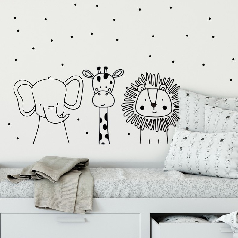 Adesivo Parede Infantil Bebê Desenho Dinossauro Safari Animais Lindos Super  Fofos Decoração Quarto HD