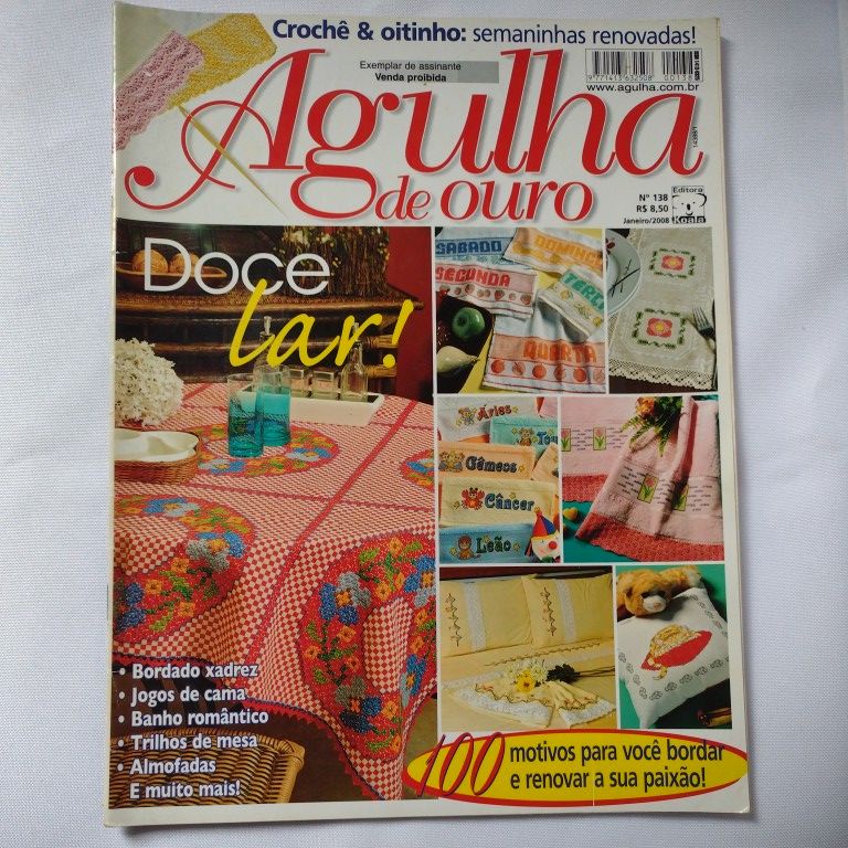 Revista Arte & Artesanato Bordado Tecido Ponto Xadrez N° 8