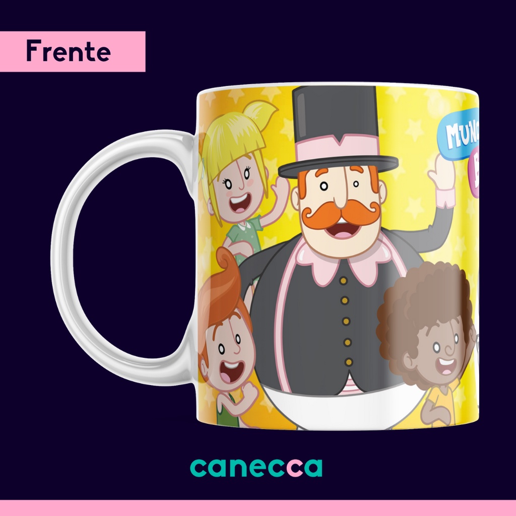 Caneca infantil Luccas Neto e Giovanna para colorir