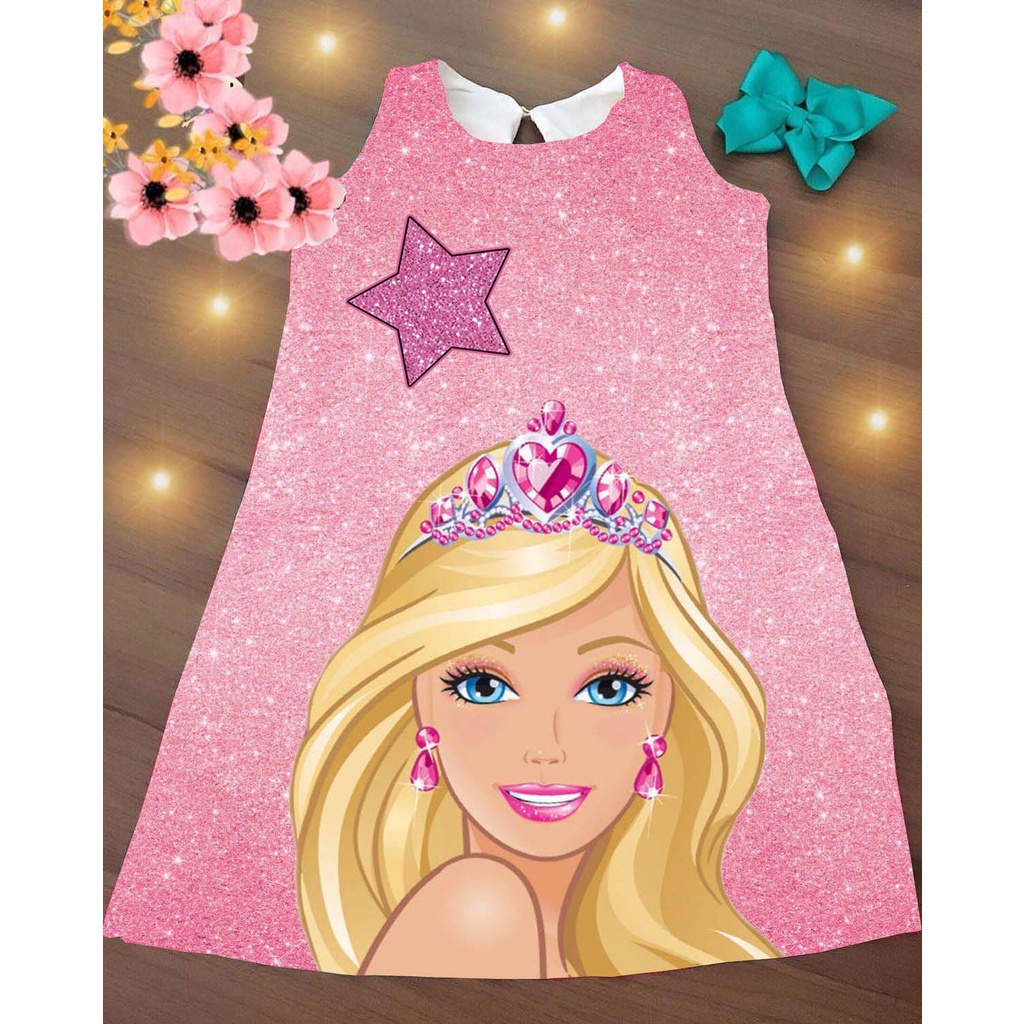 Vestido Barbie cachorro trapézio infantil