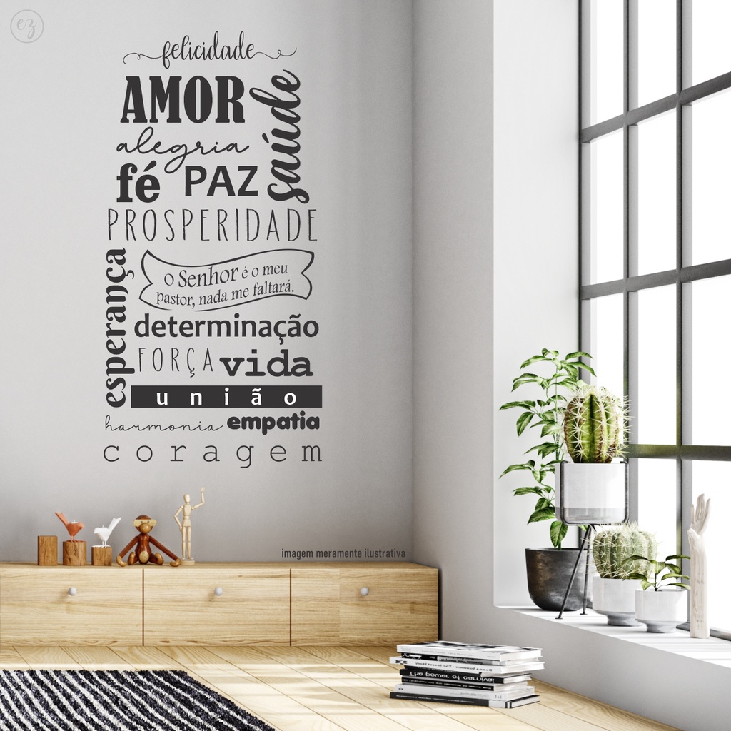 Adesivo Decorativo Lettering Salmo O Senhor É Meu Pastor