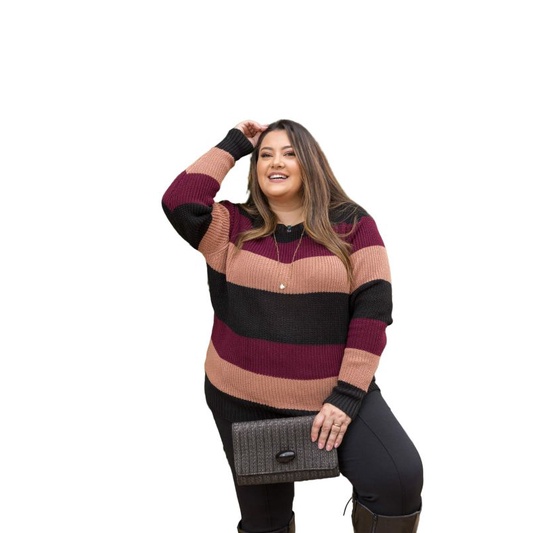 Blusa Plus Size Feminina Tricô Canelada Tricot Moda Verão