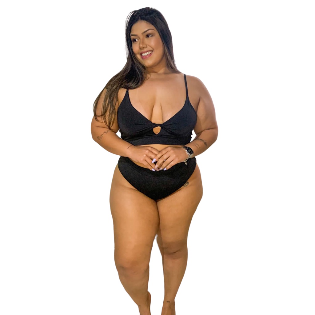 Biquíni Plus Size Cintura Alta Tendência Gordinhas Lindas | Shopee Brasil