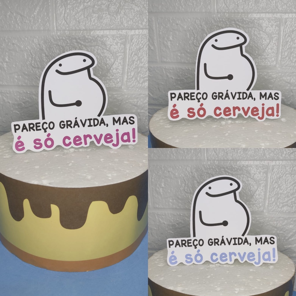 Topo de Bolo FLORK - Pareço grávida, mas é só cerveja - Bento cake - Meme -  Topper de bolo - Festa - Aniversário - Engraçado - Confeitaria - Bolo |  Shopee Brasil