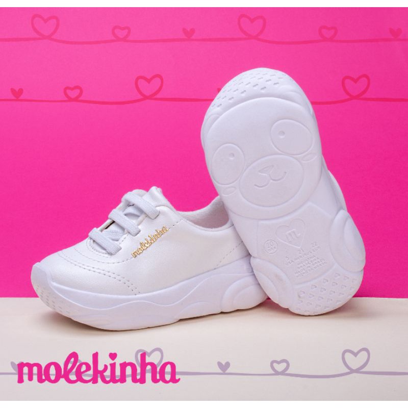 Tenis branco best sale molekinha infantil