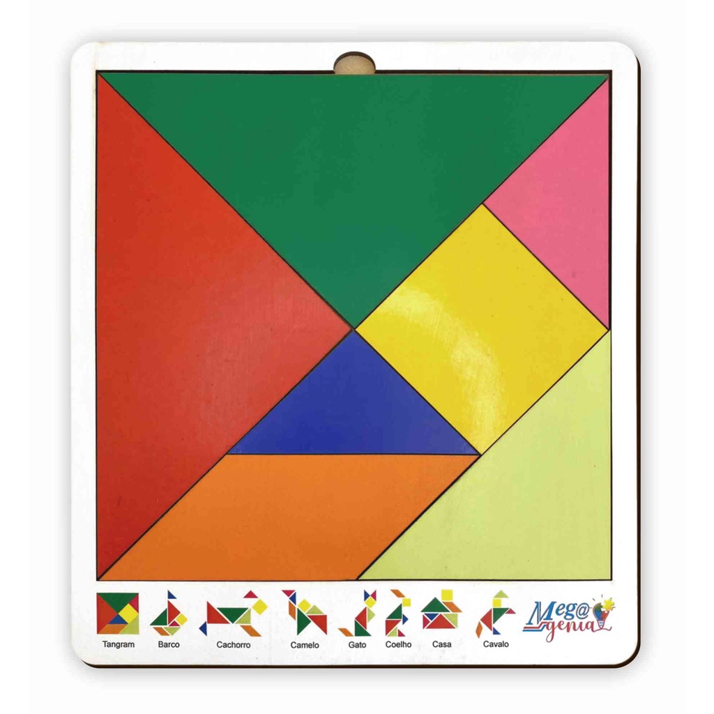 Tangram Quebra-cabeça E Bom De Laço Brinquedo Pedagógico Mdf