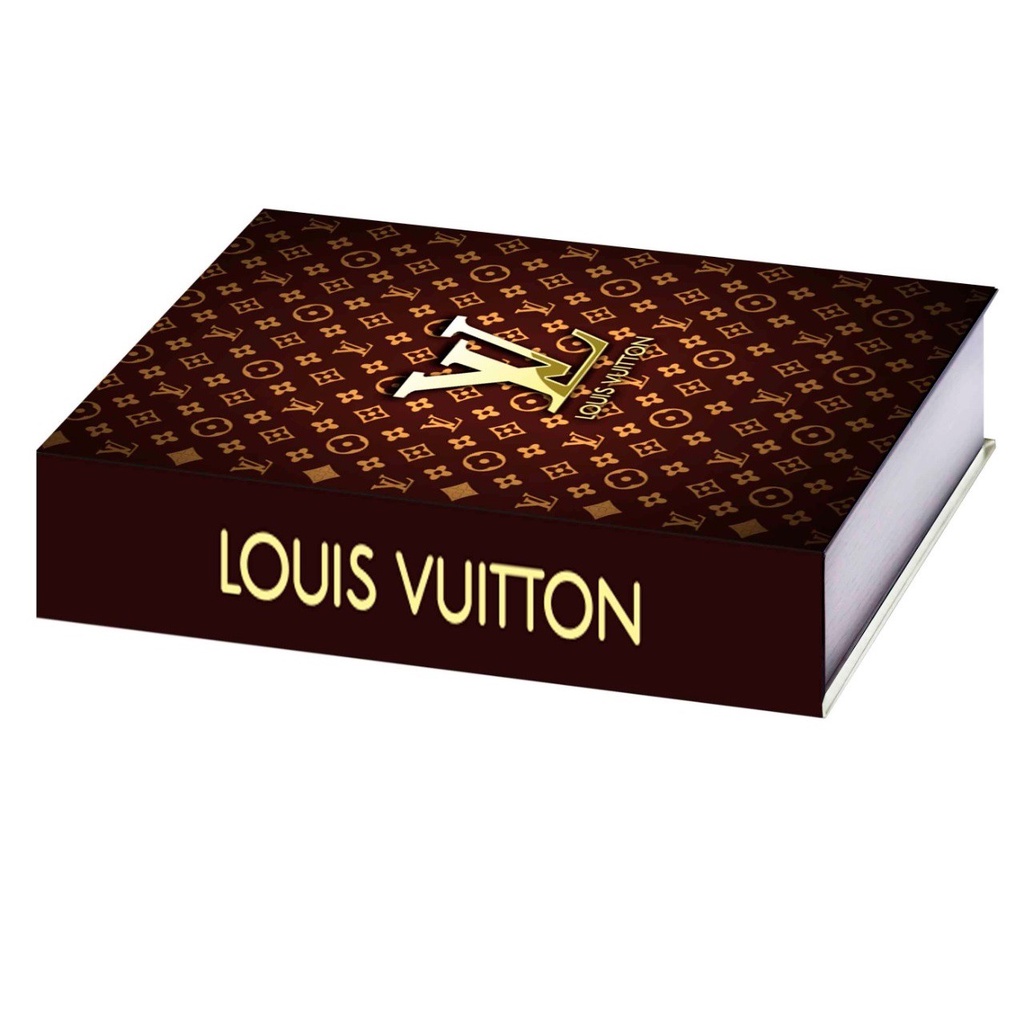 Livro Decorativo De Papel Sem, Abertura Louis Vuitton Marrom