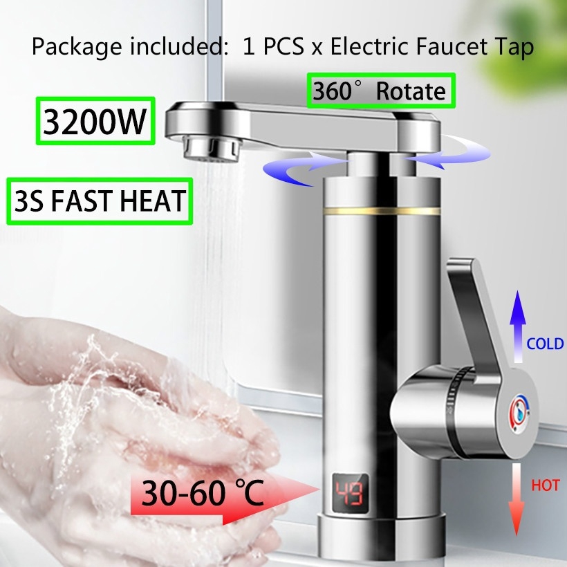 Venda Torneira elétrica instantânea de água quente 220V 3000W para casa,  banheiro e cozinha - Banggood Brasil Mobile-arrival notice