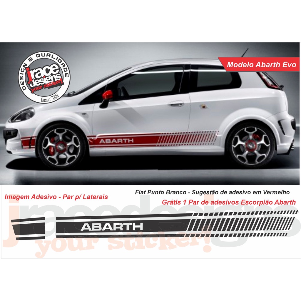 Adesivo Fiat Uno Abarth Faixa Lateral Carro Sport Imp353