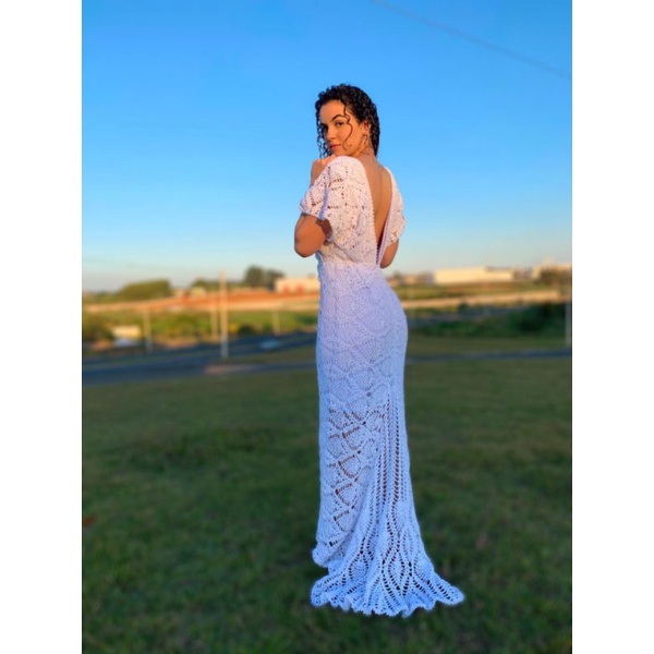 Vestido de croche store casamento