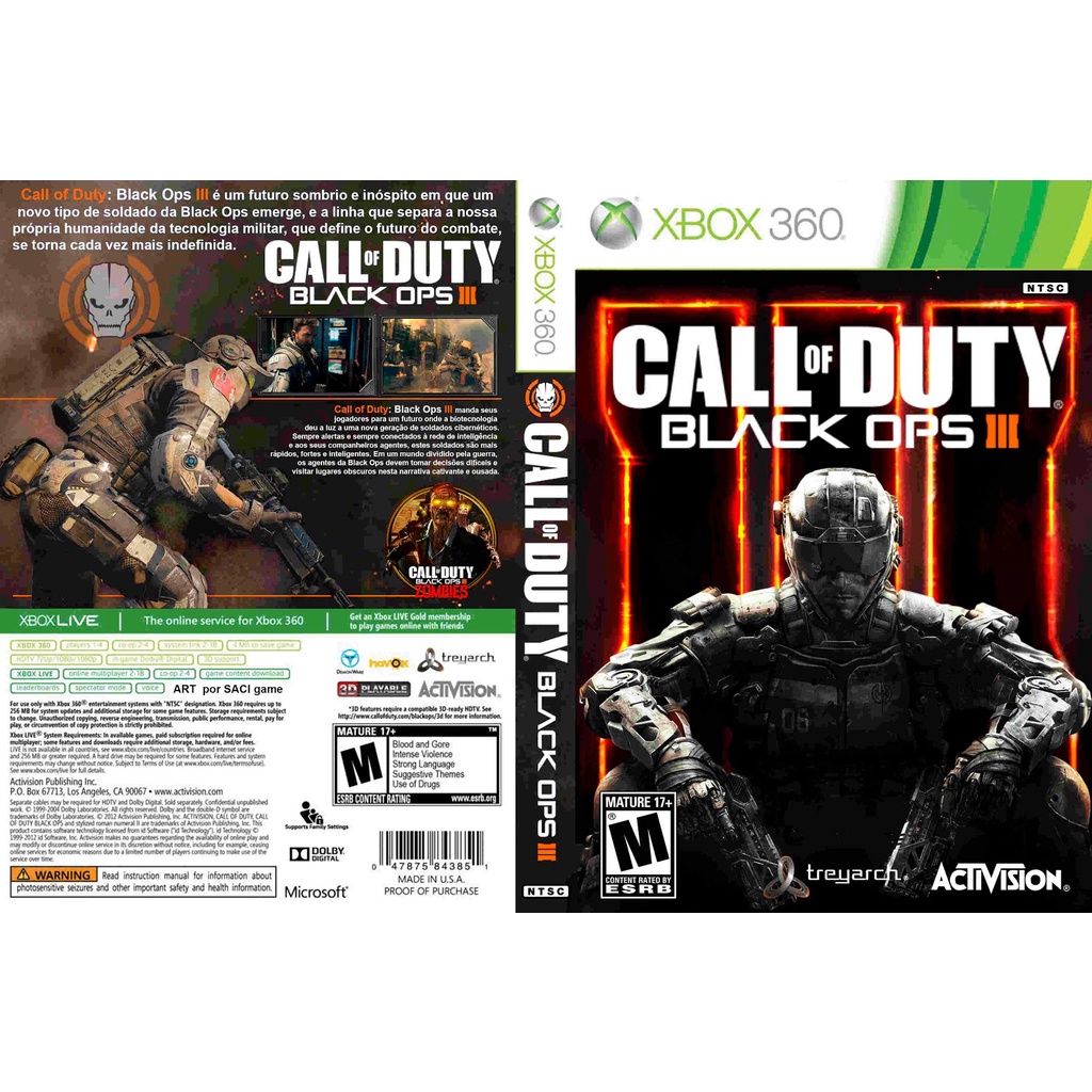 Jogo Xbox 360 Call of Duty Black Ops 3 Multisom