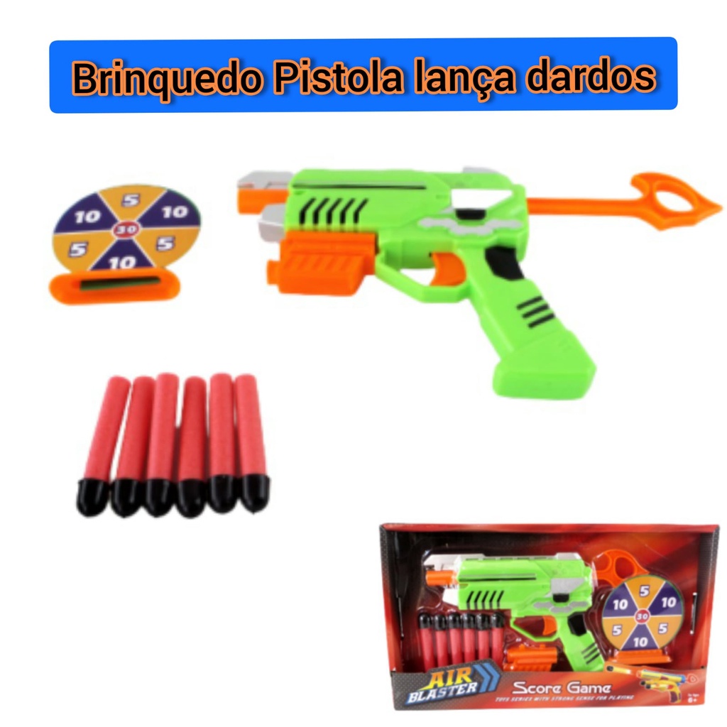 Arminha Brinquedo Lança Dardo 1 Pistola Tipo Nerf + Alvo