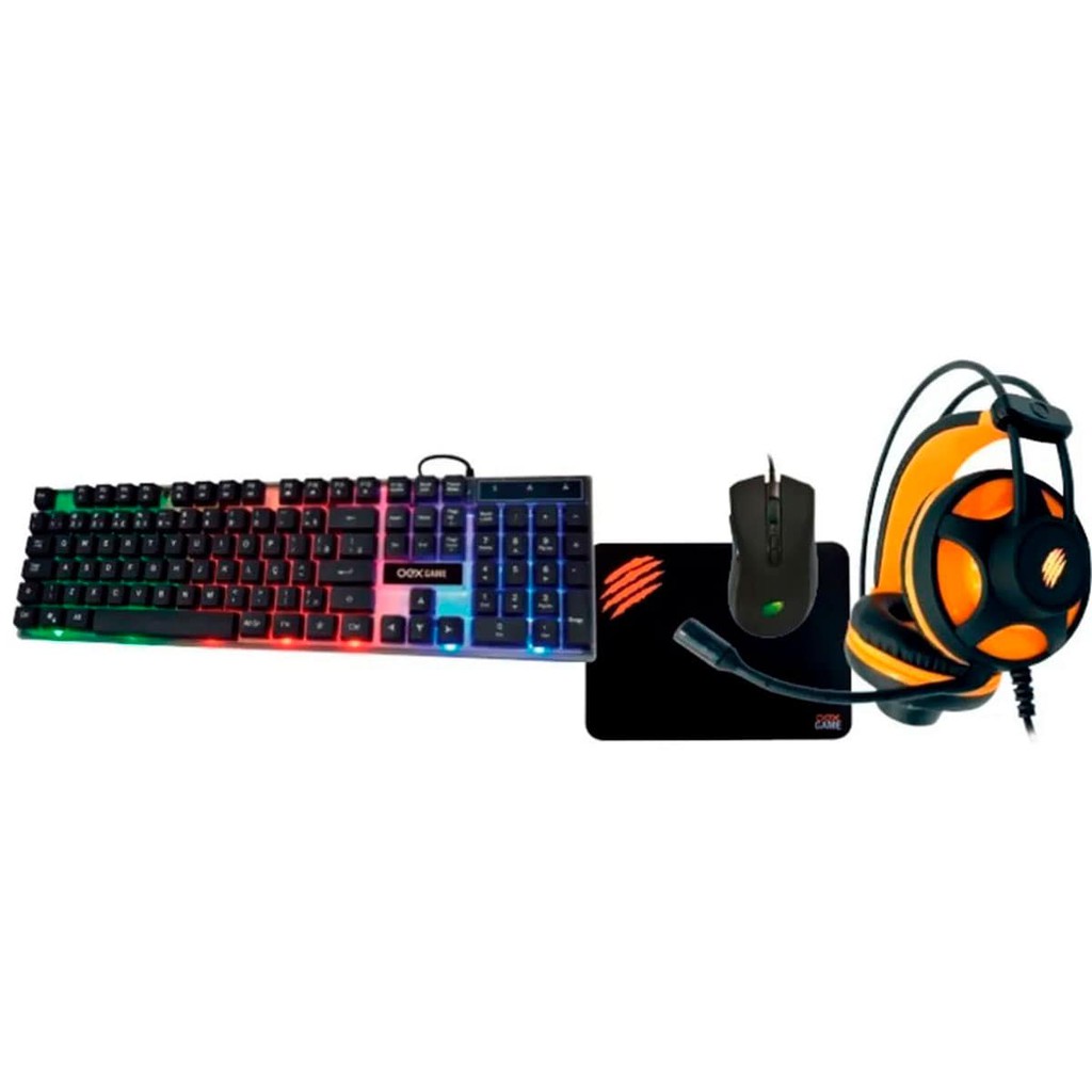 Kit Gamer Teclado Mouse Headset Mouse Pad - OEX Game Combo Argos