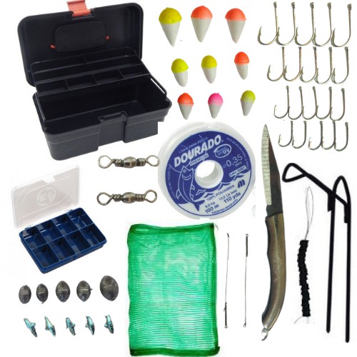 Kit de Pesca Completo Vara Molinete 80 Unidades - HI