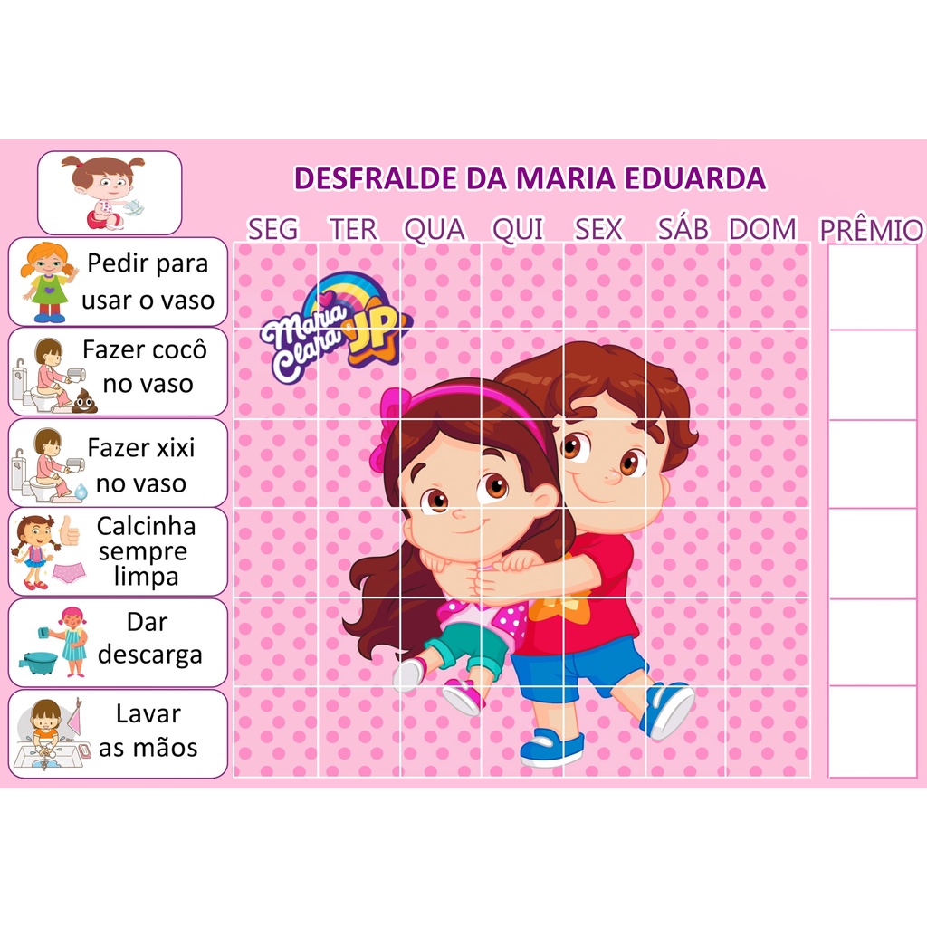 Quadro Educativo Infantil Rotina ao Desfralde Infantil. | Shopee Brasil