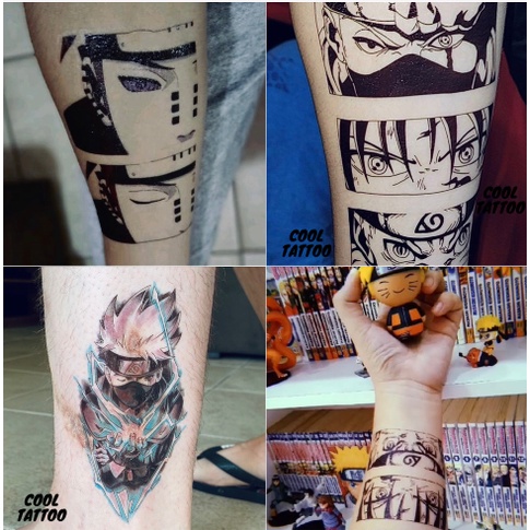 Tatuagem Temporária Anime Naruto Personagens Desenho