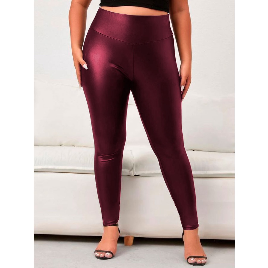 Calça Cirrê Legging Plus Size Cintura Alta