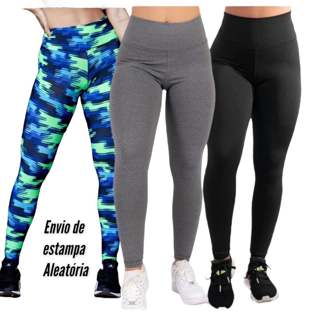 Kit 3 Legging Academia Estampada Lisa Sem Transparência Luxo - Roupa de  Academia - Calça Legging - Magazine Luiza, legging de academia 