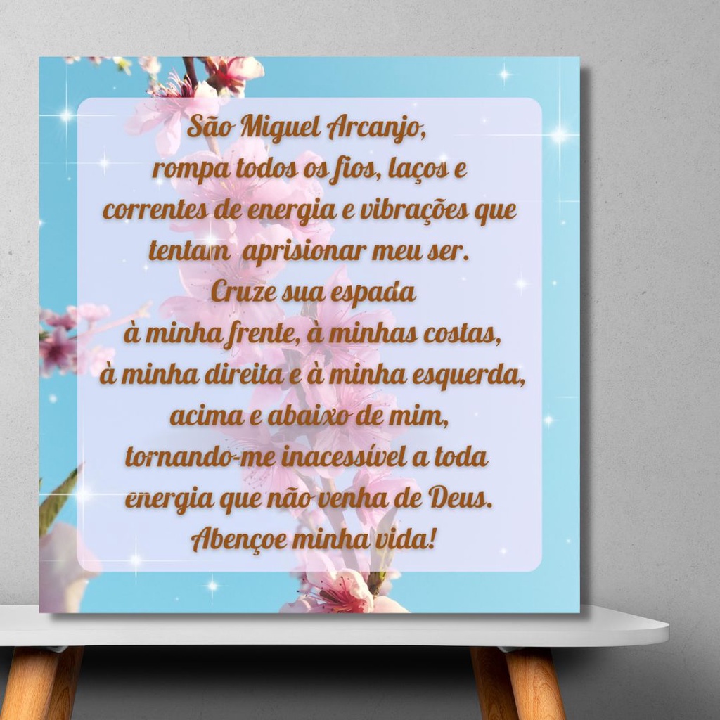 Quadro Oração São Miguel Arcanjo Decoração Católica