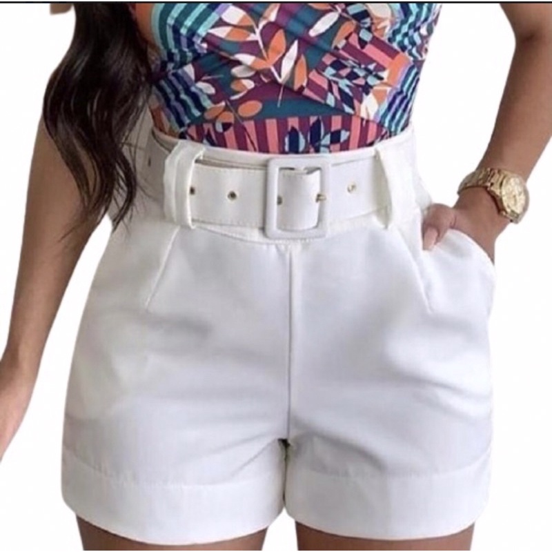 Short alfaiataria feminino cintura hot sale alta