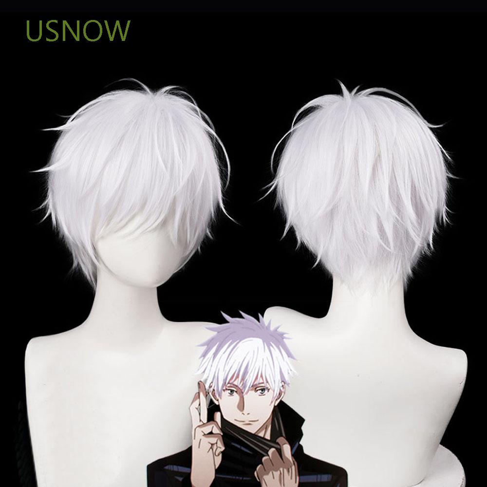 USNOW Satoru Gojo Short Kaisen Heat Resistant Jujutsu Grey Cosplay