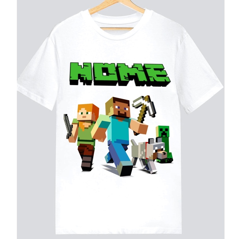 camisa camiseta para aniversario tema minecraft