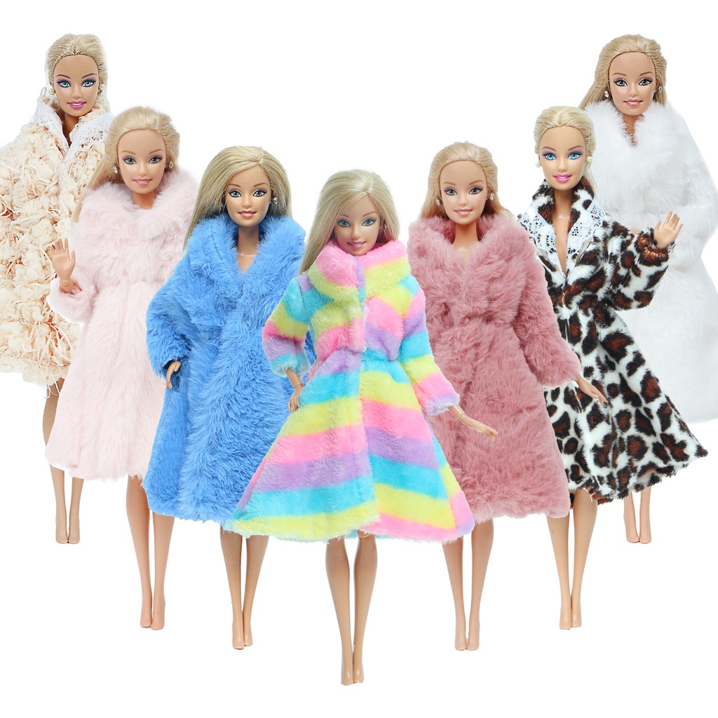 Lindas 5 Roupinhas + 5 Sapatos Para Boneca Barbie Inverno