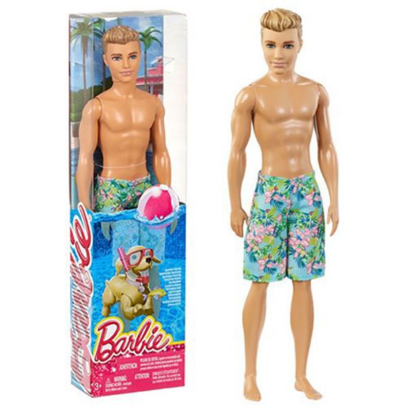 Barbie - Boneco Ken em fato de banho com acessórios de praia ㅤ