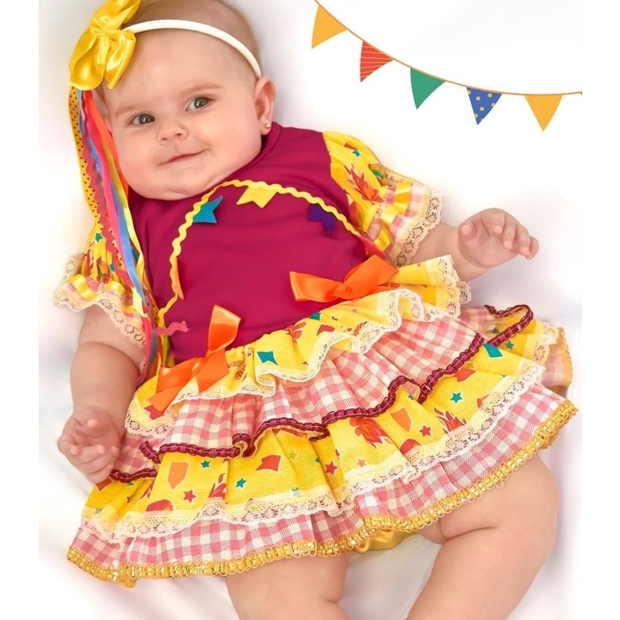 Vestido junino hot sale infantil bebe