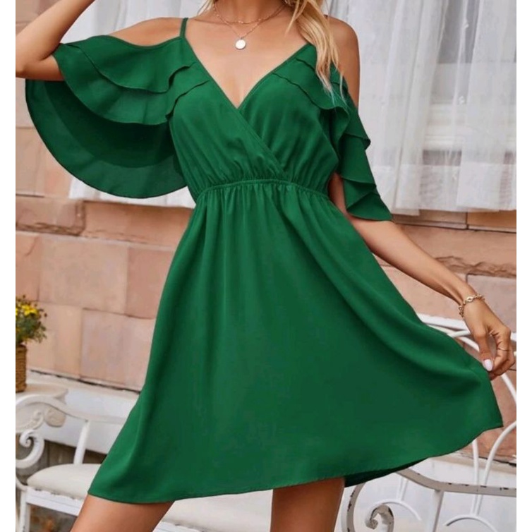 Vestido verde leve shein feminino