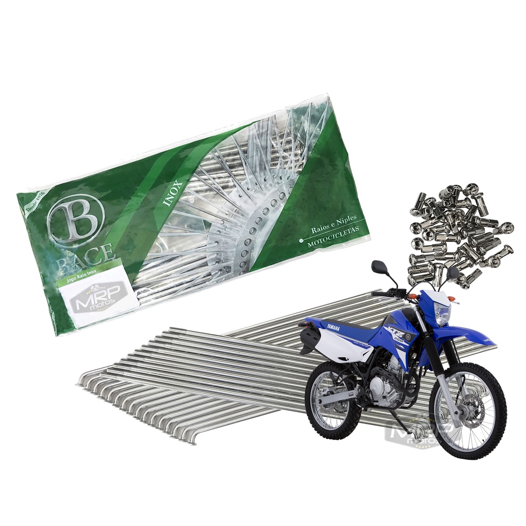 KIT DE RAIO CROMADO MOTO CROSSER 150 FREIO A TAMBOR TRASEIRO 4MM