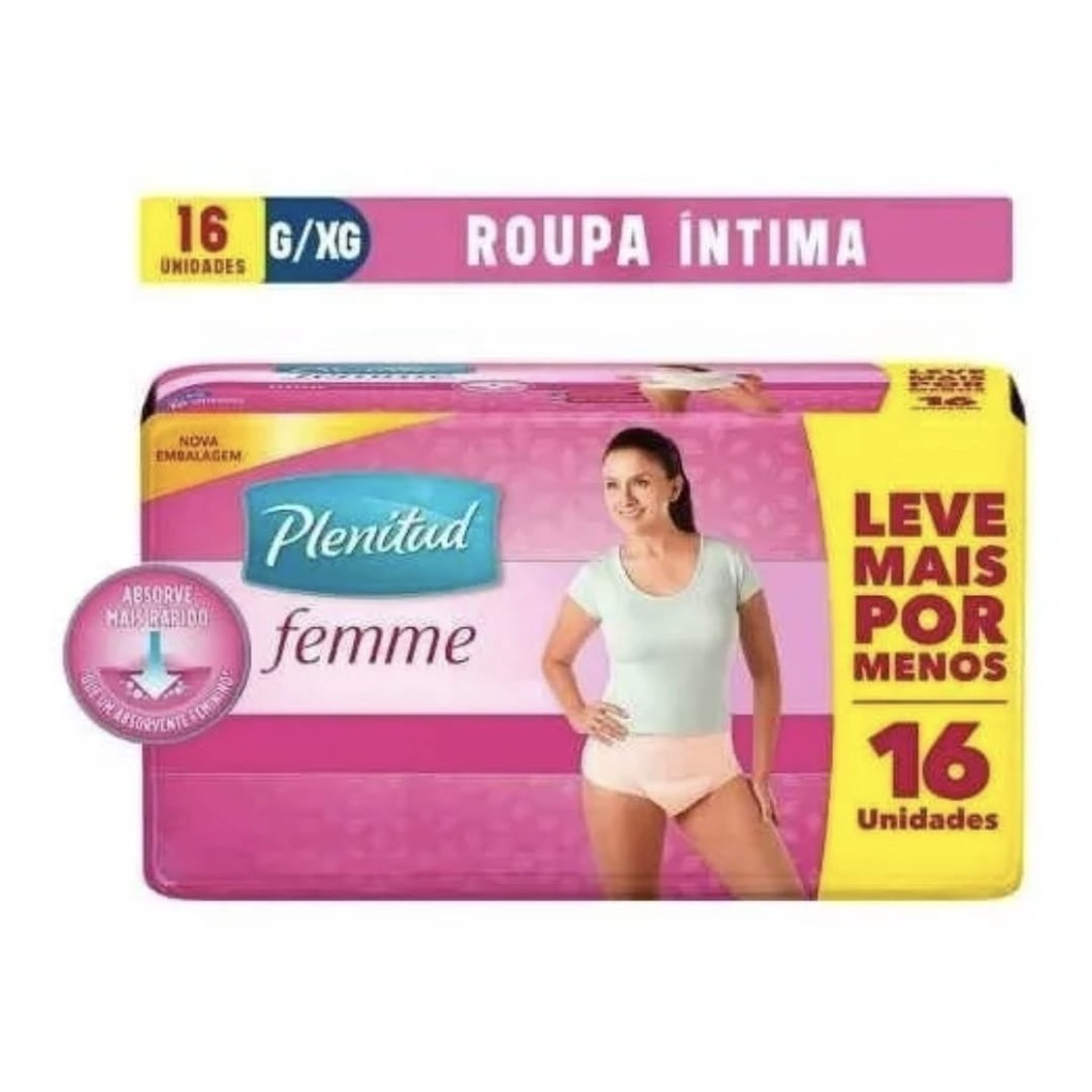 Roupa Intima Plenitud Femme Fralda Calça Vestir