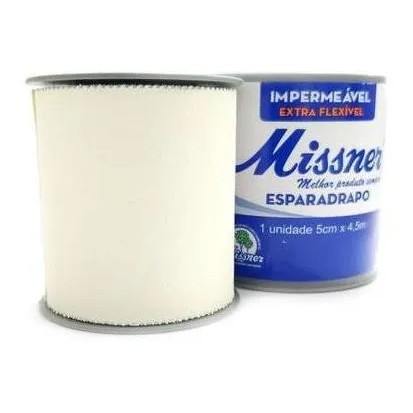 Esparadrapo Impermeável 2,5cm X 4,5m Branco Kit C/6 Missner