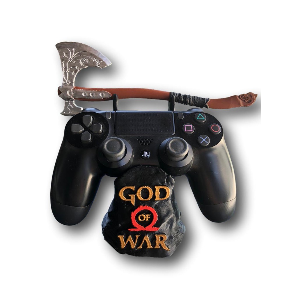 Suporte para Controles de PS4 e PS5 - Personalizado God of War Cinza